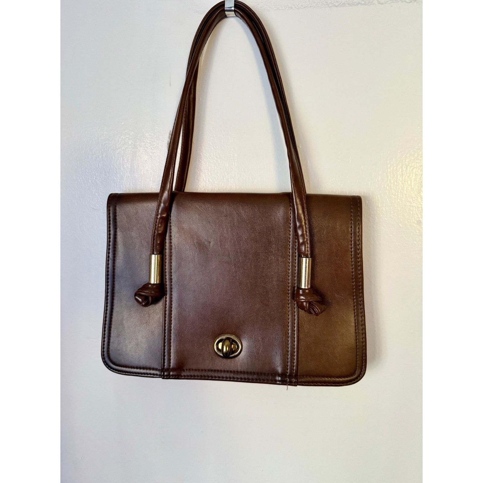 Vintage Vintage 70’s Brown Leather Purse Classic Retro Shoulder Bag Size ONE SIZE - 1 Thumbnail