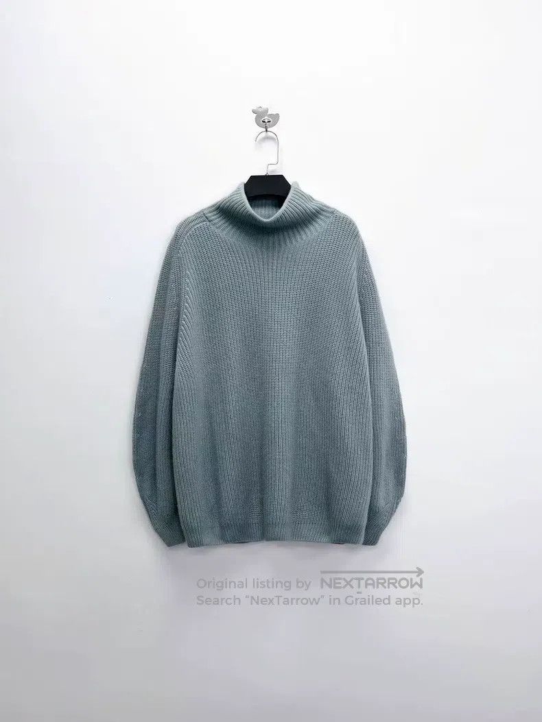 Loro Piana LORO PIANA Haze Blue Baby Cashmere High-Neck Knit Sweater Size US L / EU 52-54 / 3 - 1 Thumbnail