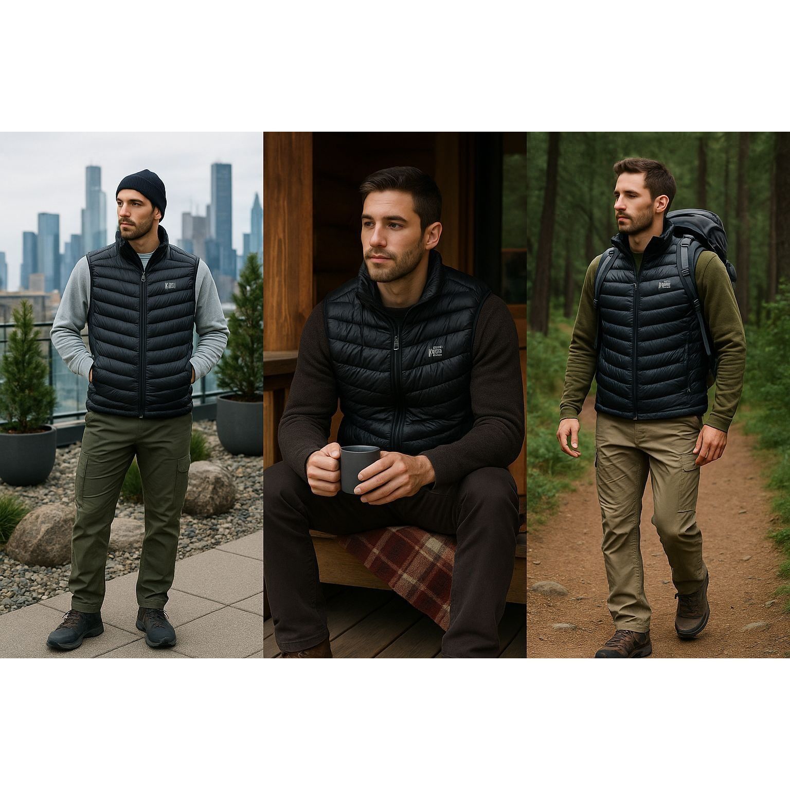 REI Co-Op Men’s Black Puffer Vest XL Lightweight Utility Min