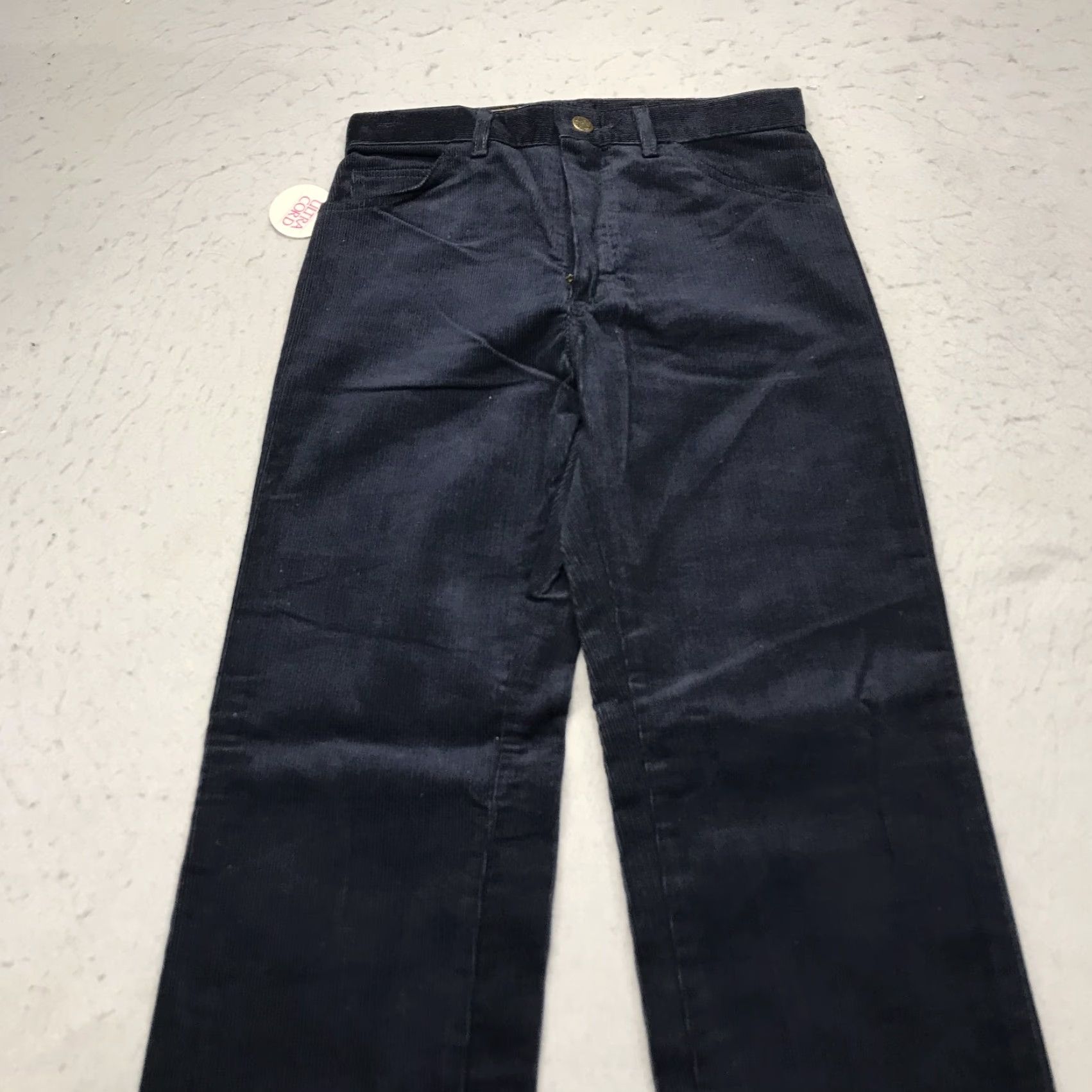 Lee VINTAGE Lee Riders Corduroy Pants Mens 28x32 Blue Straight Ultra DEADSTOCK USA Leather? Size US 28 / EU 44 - 2 Thumbnail