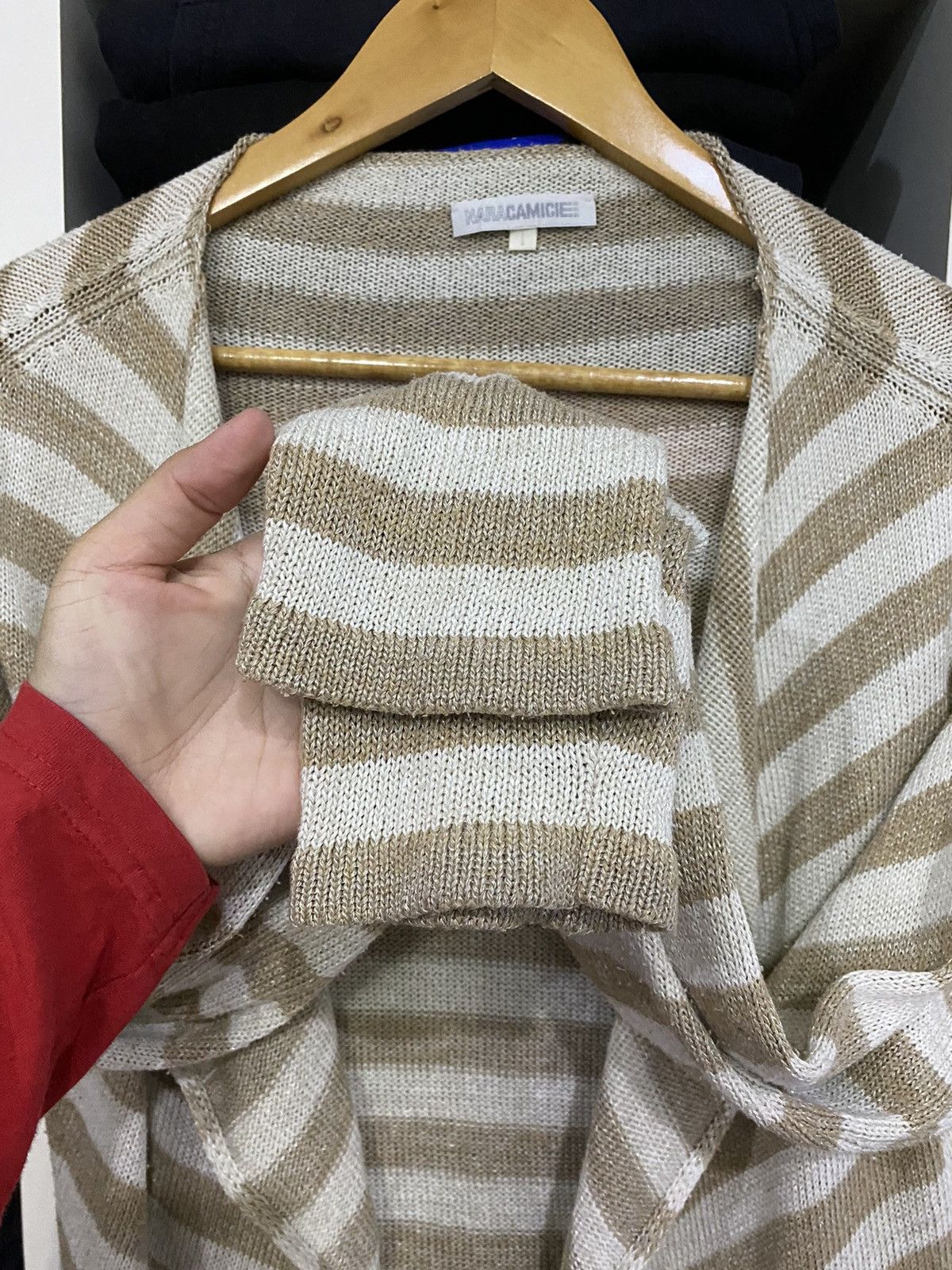 Japanese Brand × Vintage Naracamice Stripe Cardigan Size L / US 10 / IT 46 - 7 Thumbnail