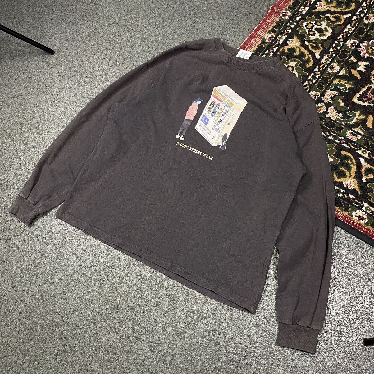 Image of Vintage Vision Street Wear Skate Longsleeve in Grey, Men's (Size XL)