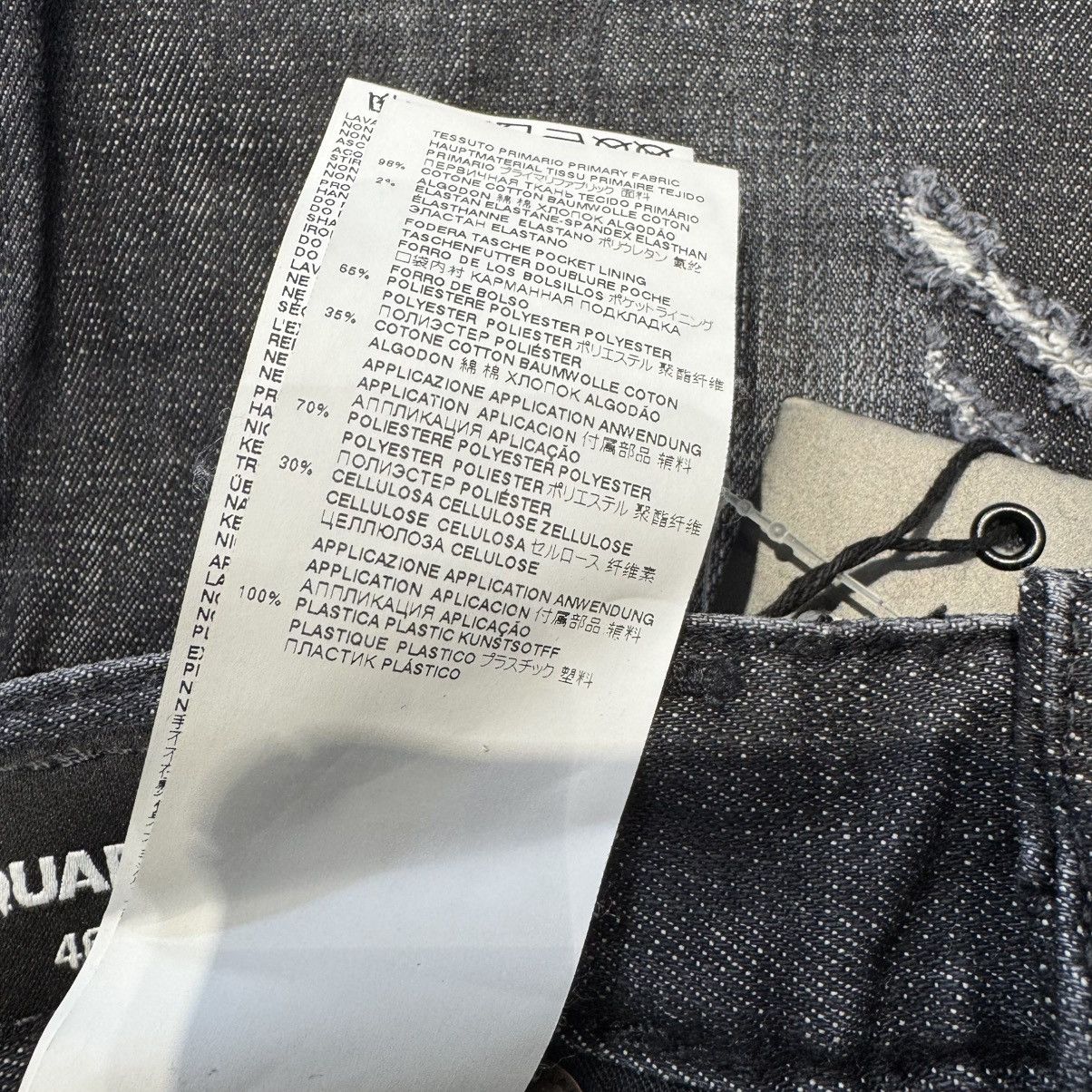 Dsquared2 NWT Dark Wash Distressed Cropped Jeans - BLACK, 46 Size US 30 / EU 46 - 6 Thumbnail