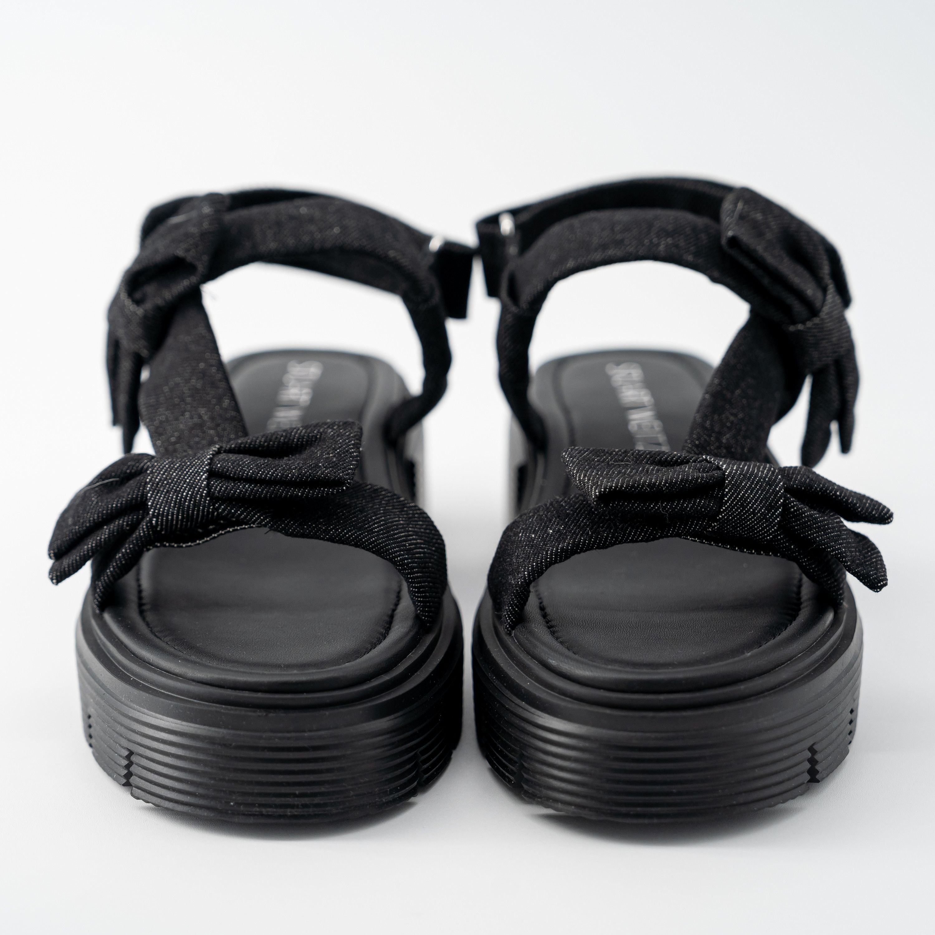 Stuart Weitzman 9 - Stuart Weitzman Sofia Nolita Lug Sole Sandal Black Bow Size US 9 / IT 39 - 2 Thumbnail