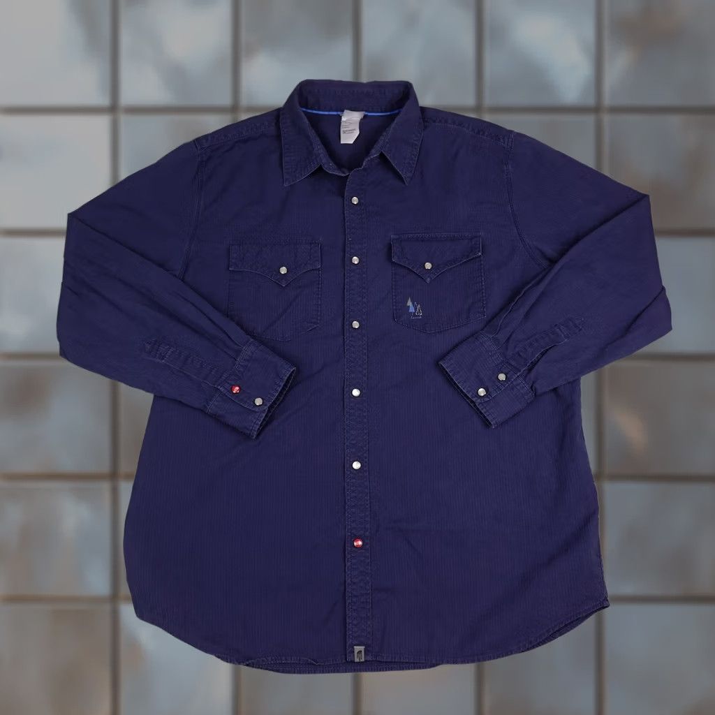 The North Face The North Face Shirt Mens XL Blue Snap Mountain Western Long Sleeve Embroidered Size US XL / EU 56 / 4 - 1 Thumbnail