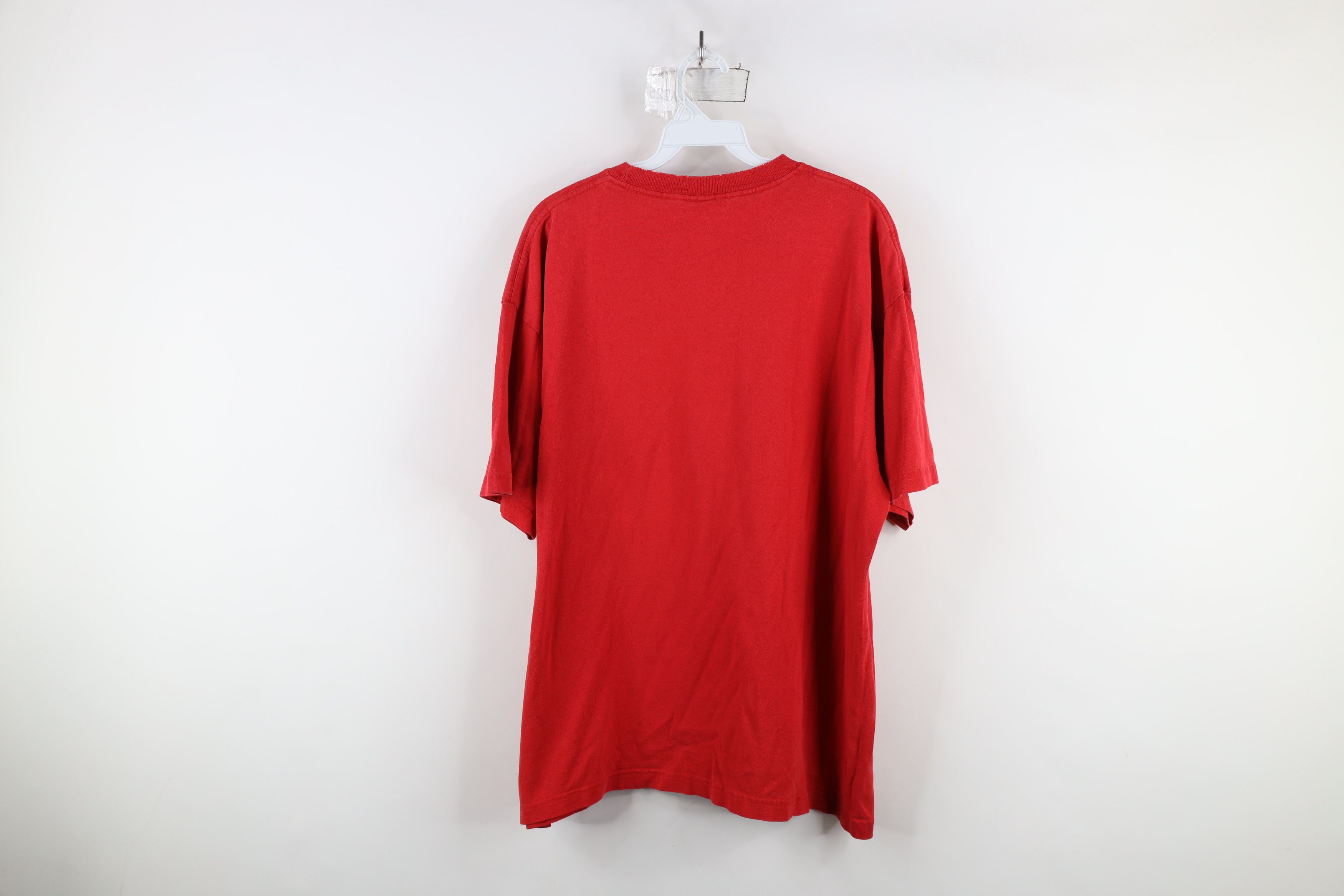 Guess × Vintage Vintage 90s Guess Spell Out Stencil T-Shirt Red Cotton Size US L / EU 52-54 / 3 - 11 Thumbnail