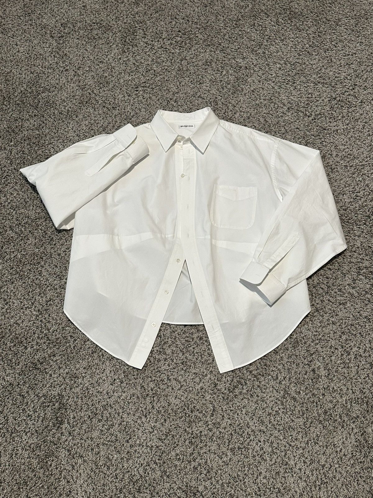 Balenciaga Balenciaga White Button Up Swinger Shirt Size M / US 6-8 / IT 42-44 - 1 Thumbnail