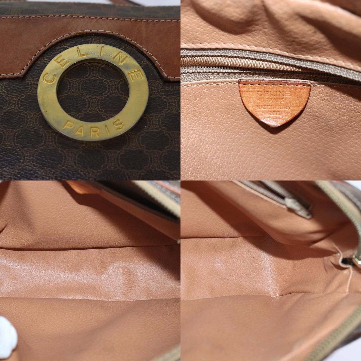 Celine CELINE Macadam Canvas Shoulder Bag Pvc Leather Brown Gold Size ONE SIZE - 11 Thumbnail