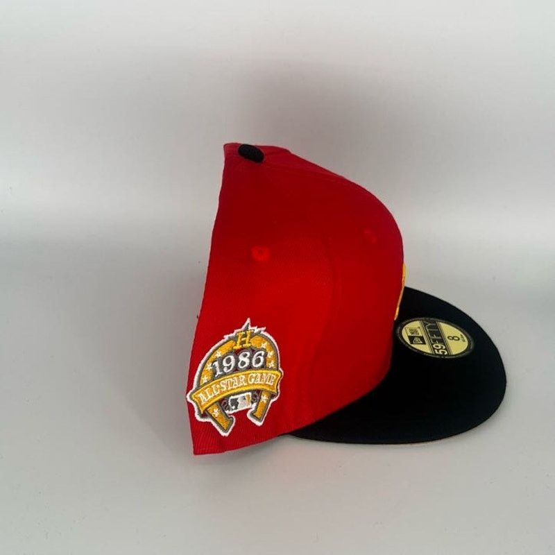 New Era Size 8 Red Black Houston Astros 1986 ASG Side Patch New Era Size ONE SIZE - 4 Thumbnail