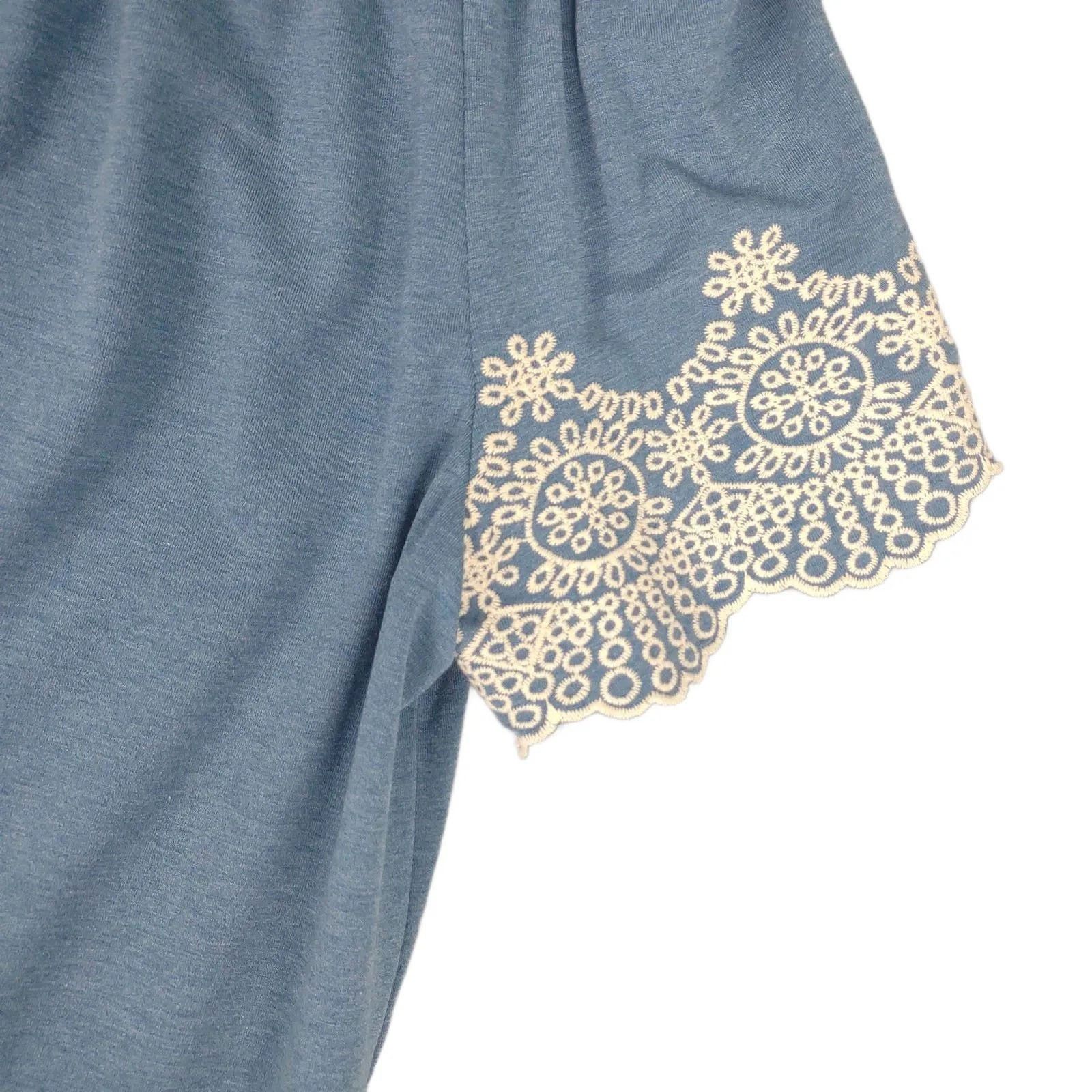 Adrianna Papell ADRIANNA PAPELL Embroidered Lace Off-Shoulder Blouse Top Size S / US 4 / IT 40 - 6 Thumbnail