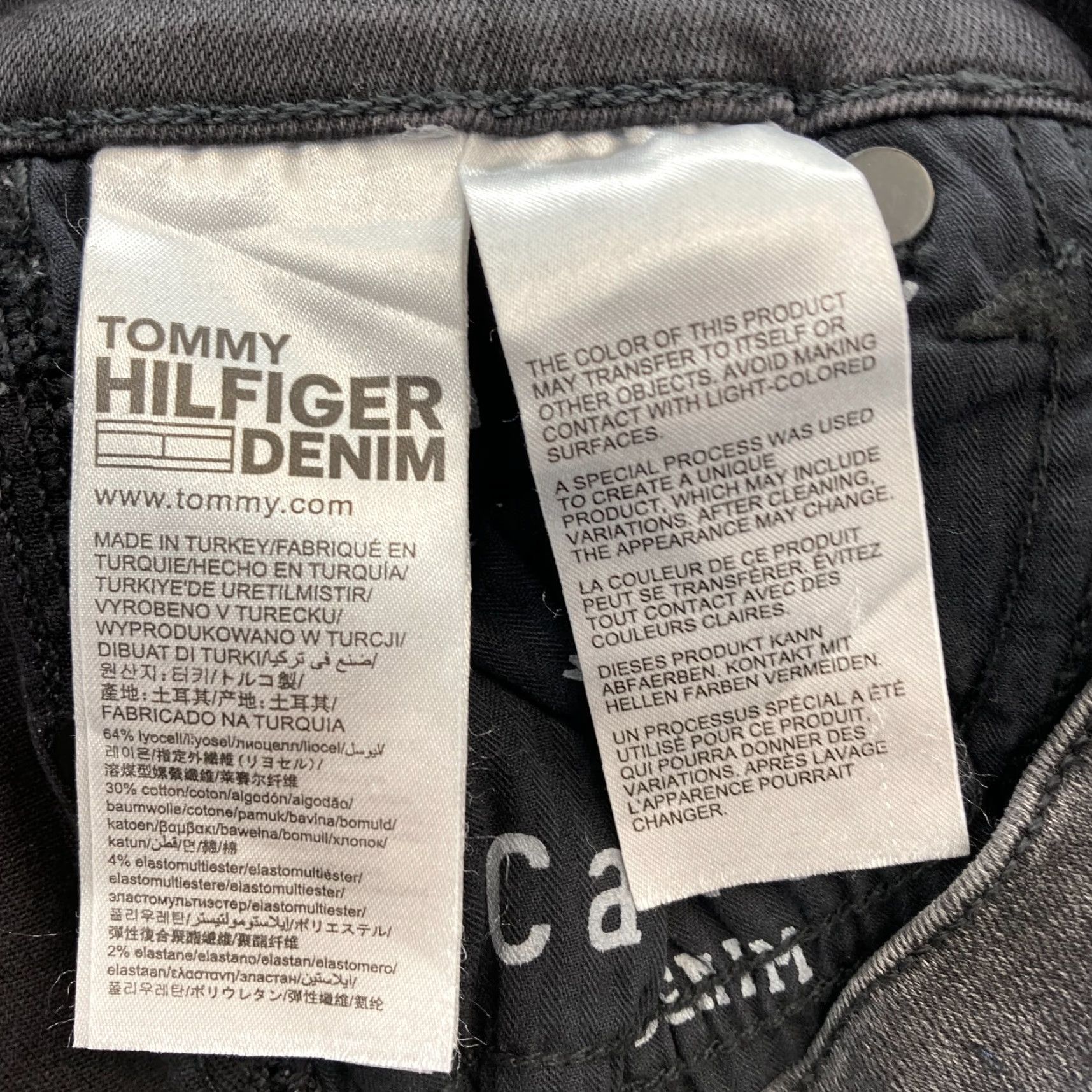 Tommy Hilfiger Tommy Hilfiger Jeans Women's 7/8 Nora Skinny Mid Rise Black Candiani Denim 26x27 Size 26" / US 2 / IT 38 - 7 Thumbnail