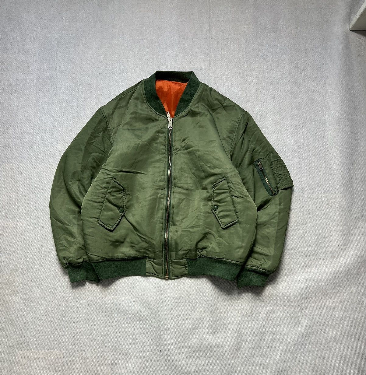 Vintage Bomber Jacket MA 1 Intermediate vintage 90’s army boxy fit Size US XL / EU 56 / 4 - 1 Thumbnail