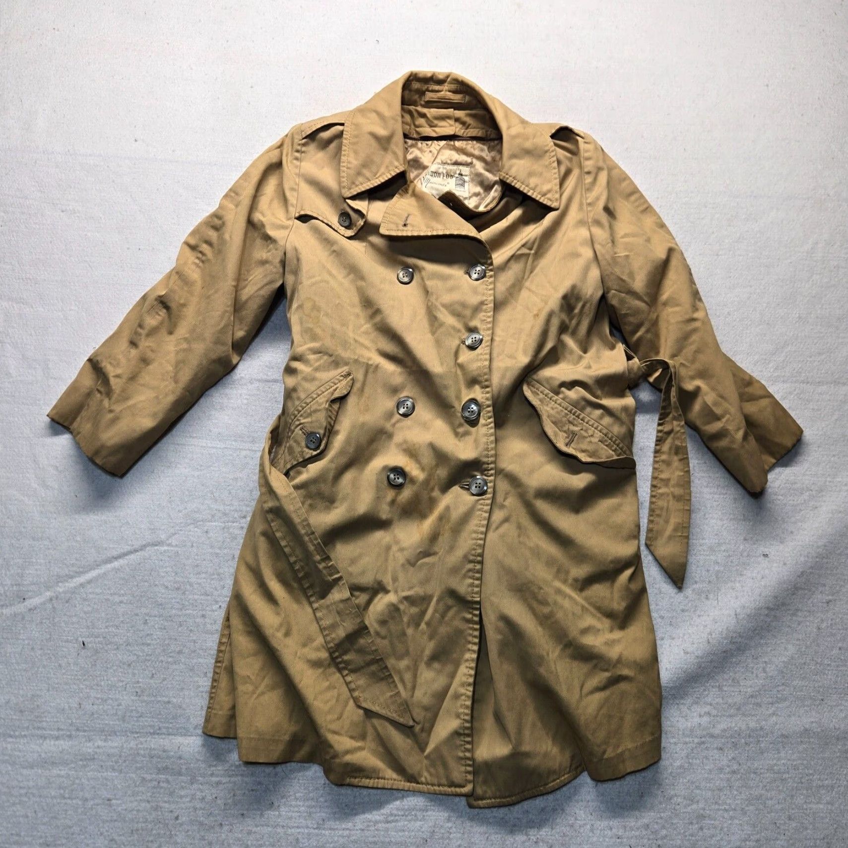 London Fog VINTAGE London Fog Trench Coat Coat Womens 12P Brown Wool Lined 90s Theme Mens? Size XL / US 12-14 / IT 48-50 - 2 Thumbnail