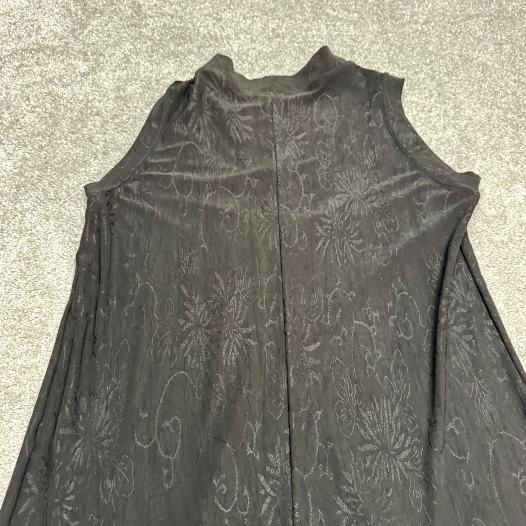Vintage VINTAGE Poleci Maxi Dress Women Medium Black Sleeveless Floral Textured Button 90s Size M / US 6-8 / IT 42-44 - 5 Thumbnail