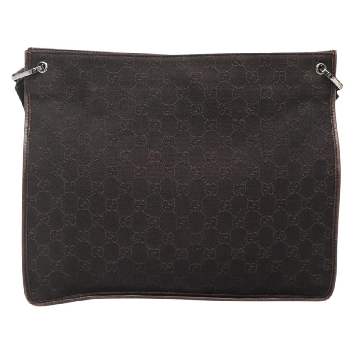 Gucci GUCCI GG Canvas Shoulder Bag Dark Brown Size ONE SIZE - 3 Thumbnail