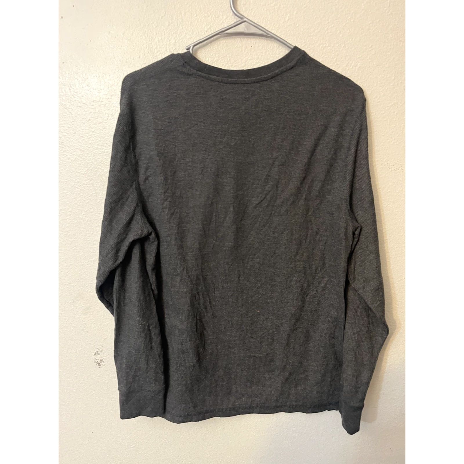 Perry Ellis Mens Perry Ellis Portfolio Thermal Waffle Long Sleeve Shirt Dark Gray - Medium Size US M / EU 48-50 / 2 - 2 Thumbnail