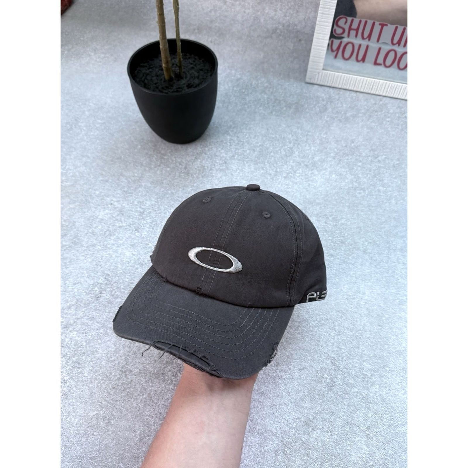 Oakley Oakley x Piet Baseball Cap Distressed Hat Grey One Size Unisex Adults Baseball Cap Outdoor Casual Size ONE SIZE - 2 Thumbnail