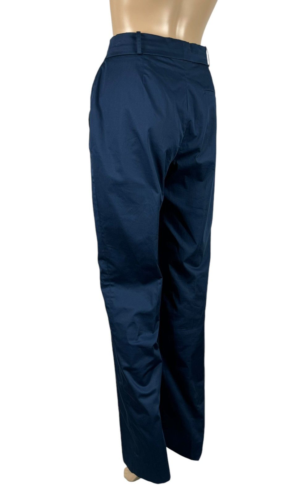 Valentino Valentino Blue Cotton Crystal Detail Straight Formal Pants Size 30" / US 8 / IT 44 - 8 Thumbnail