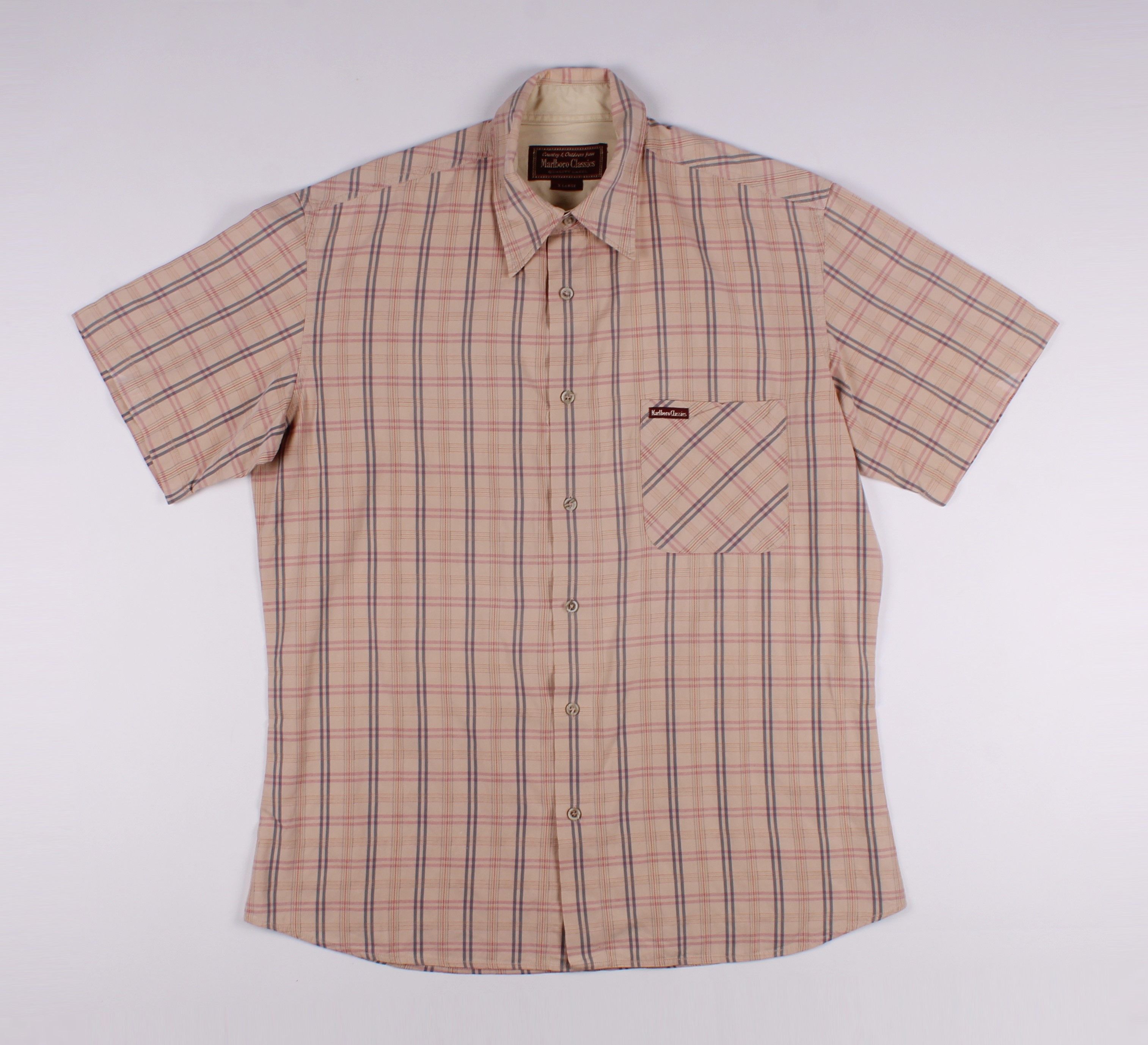 Marlboro × Vintage Vintage 90's Marlboro Classic Checkered Shirt Size US XL / EU 56 / 4 - 1 Thumbnail