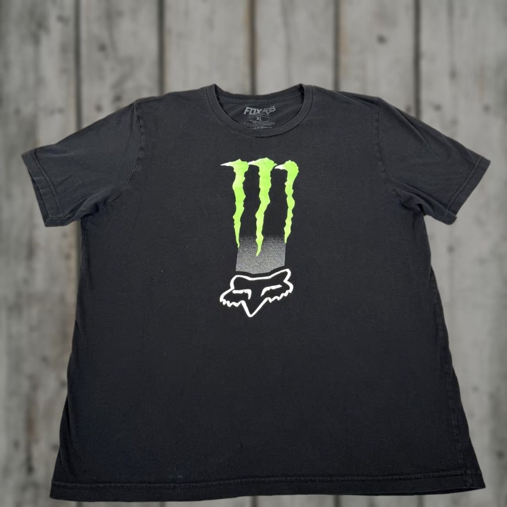Fox Racing VINTAGE Fox Racing Shirt Mens XL Black Monster Energy Drink Motocross Slim Fit Y2K Size US XL / EU 56 / 4 - 1 Thumbnail