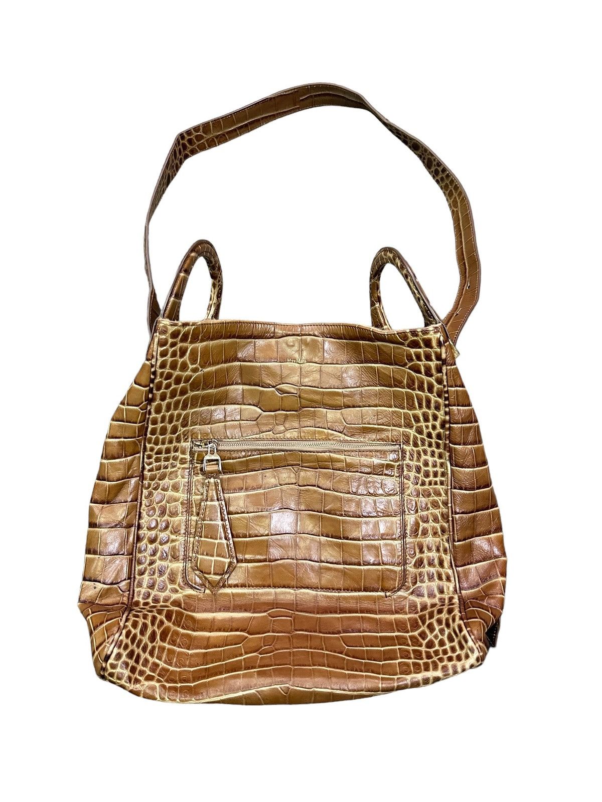 Vintage RARE MAX MARA EMBOSSED CROC LETAHER Size ONE SIZE - 4 Thumbnail