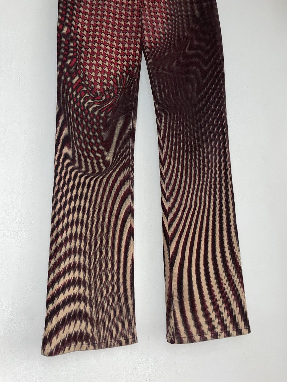 Just Cavalli × Roberto Cavalli × Vintage Just Cavalli 00’s Psychedelic Illusion Flared Pants Size 28" / US 6 / IT 42 - 3 Thumbnail