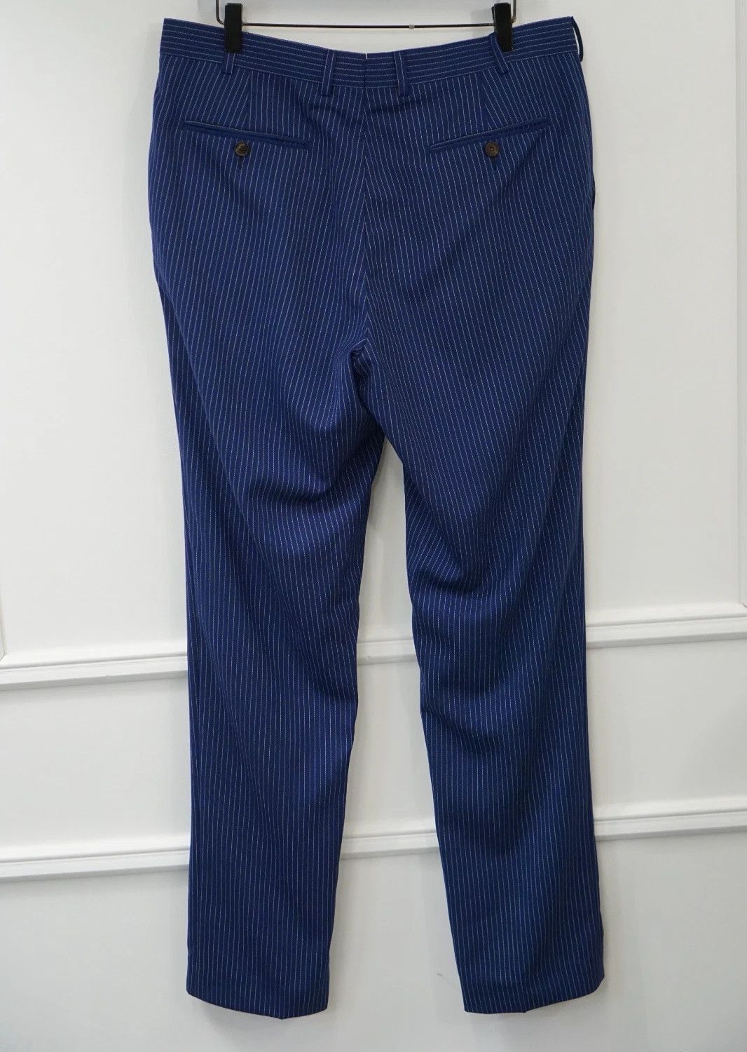 Suitsupply Men Suitsupply Pants Navy Blue Wool Brescia Slim Fit US40 Size 40R - 2 Thumbnail