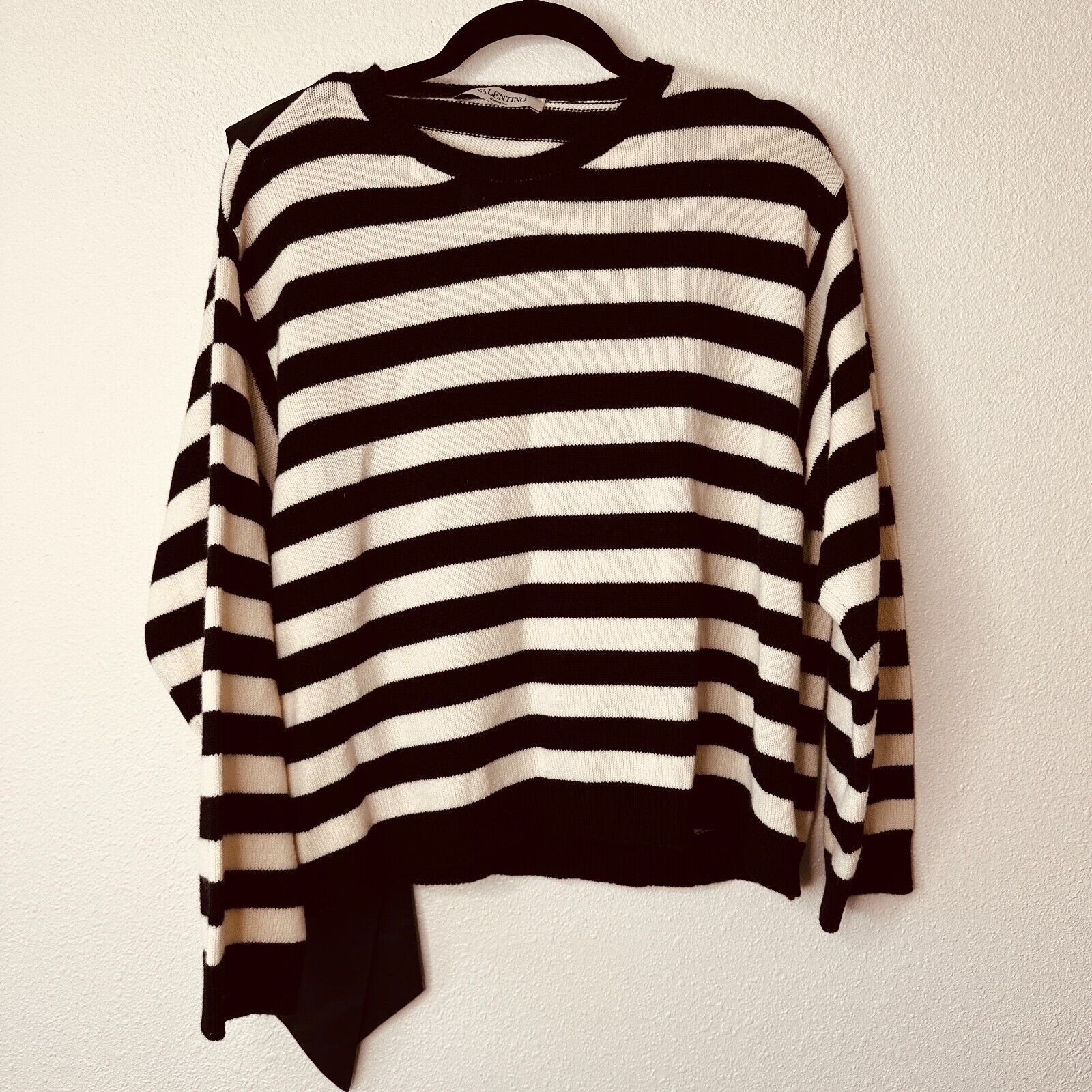 Valentino Valentino Horizontal Stripe Open Back Satin Shoulder Tie Top Size L / US 10 / IT 46 - 18 Thumbnail