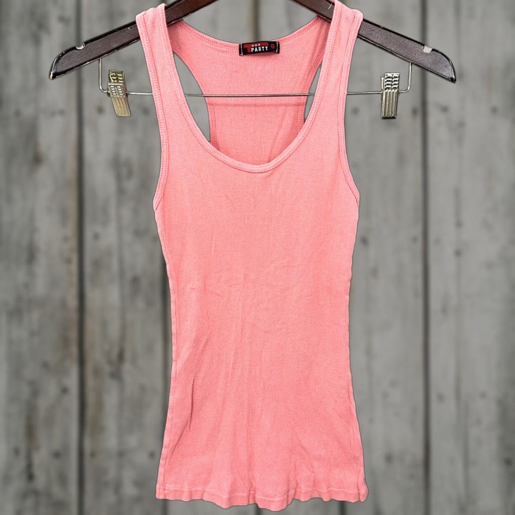 Vintage Vintage T Party Womens Tank Top S Pink Cotton Sleeveless Scoop Neck Casual Size S / US 4 / IT 40 - 1 Thumbnail