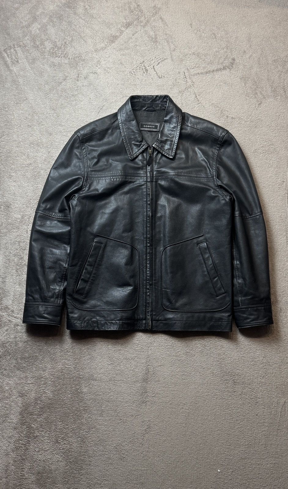 90s Vintage Real Leather Jacket ysl ralph lauren gucci