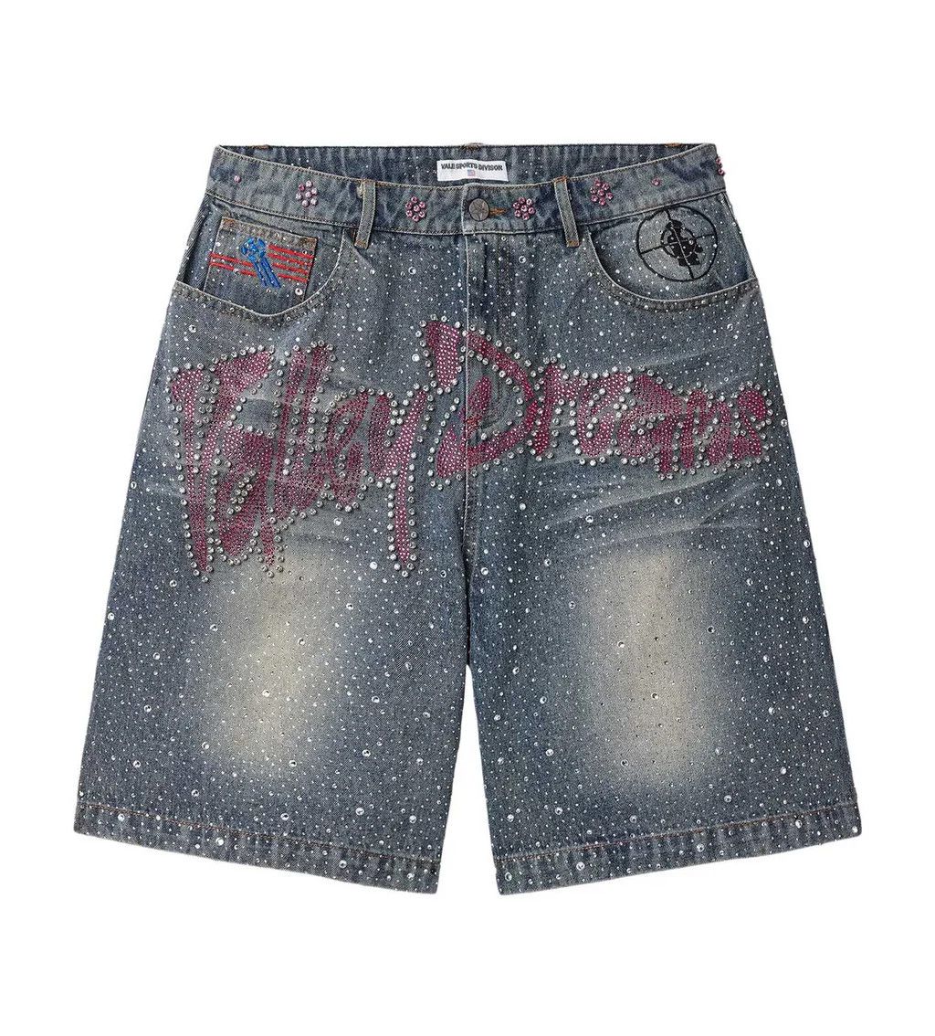 Vale Vale Forever Iced Out Rhinestone Jorts Black Size 40 Size US 40 / EU 56 - 1 Thumbnail