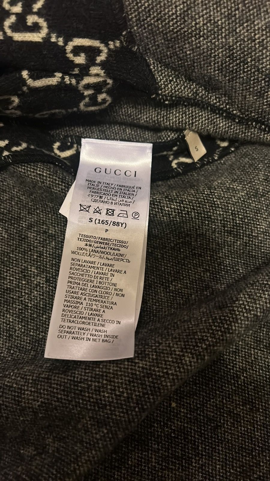 Gucci GUCCI GG Supreme Cape Wool Black White Cloak Size S / US 4 / IT 40 - 7 Thumbnail