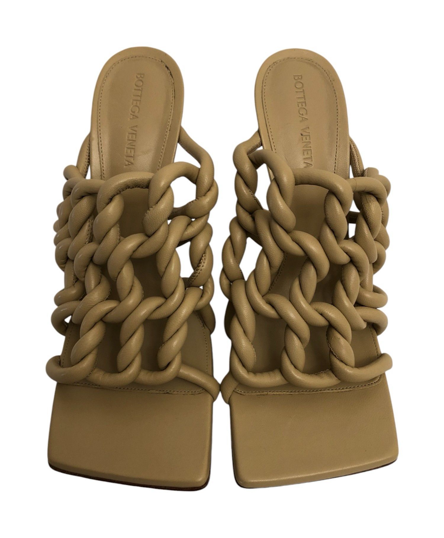 Bottega Veneta Bottega Veneta Stretch 90 Leather Mules in Cane Sugar 38.5 Size US 8.5 / IT 38.5 - 5 Thumbnail