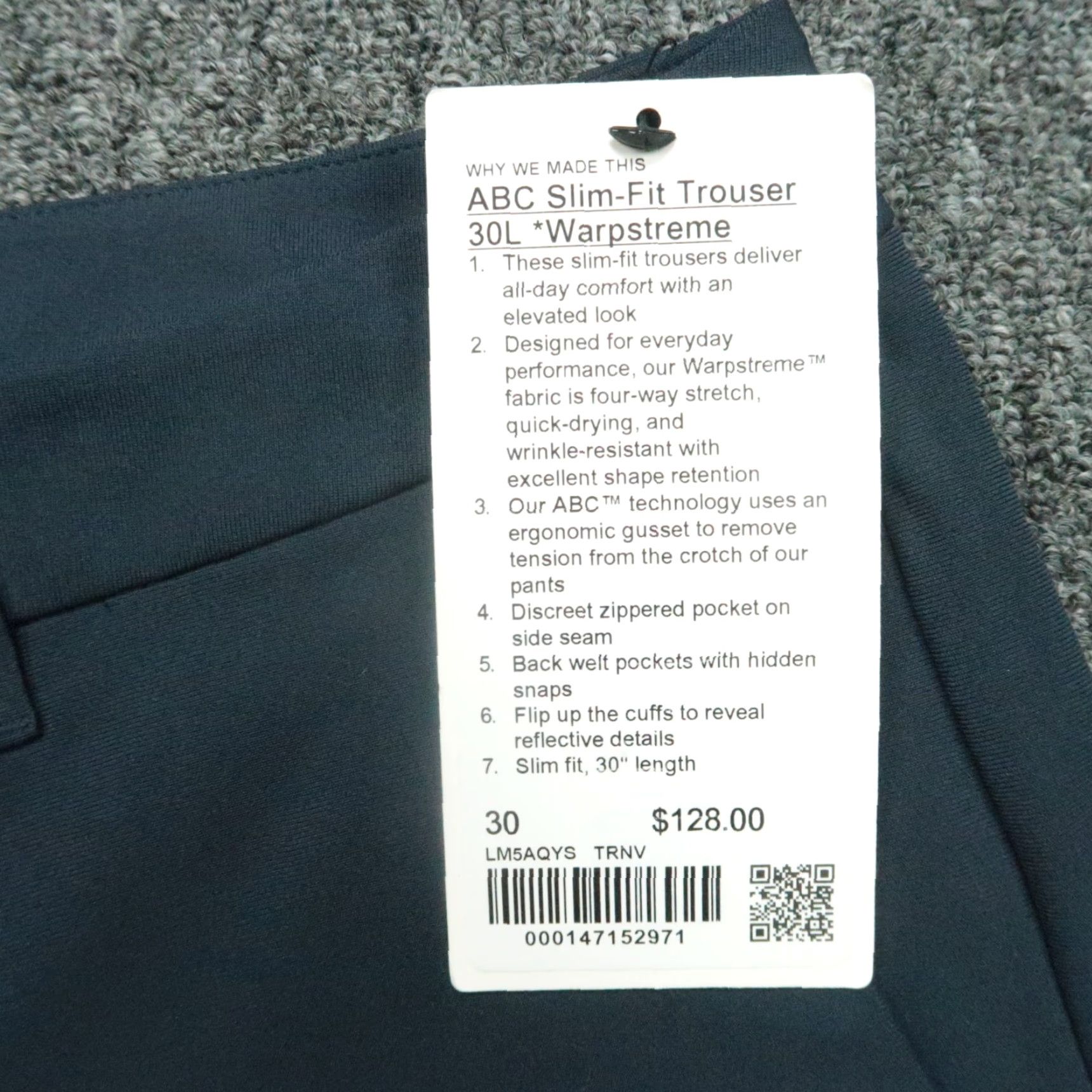 Lululemon Lululemon Pants Men 30x25 Blue ABC Slim Fit 5 Pocket Warpstreme NWT Chino Straight Classic Pants Mens Blue NWT Size US 30 / EU 46 - 3 Thumbnail