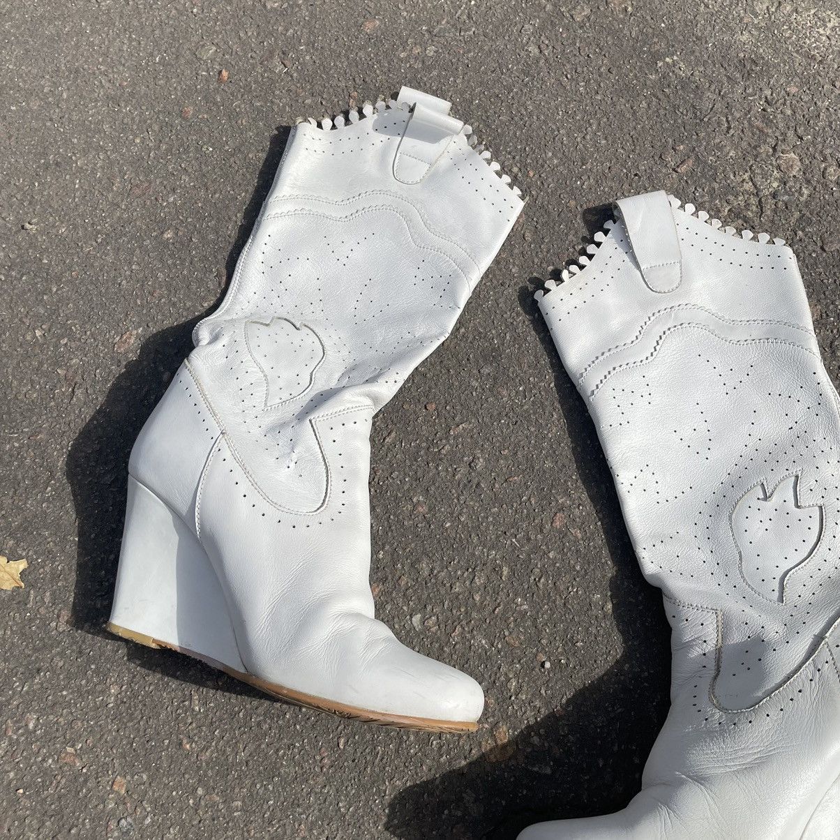 Japanese Brand × Vintage Women's Biker Cowboy Boots Gothic western Motorcycle texas Size US 6 / IT 36 - 2 Thumbnail