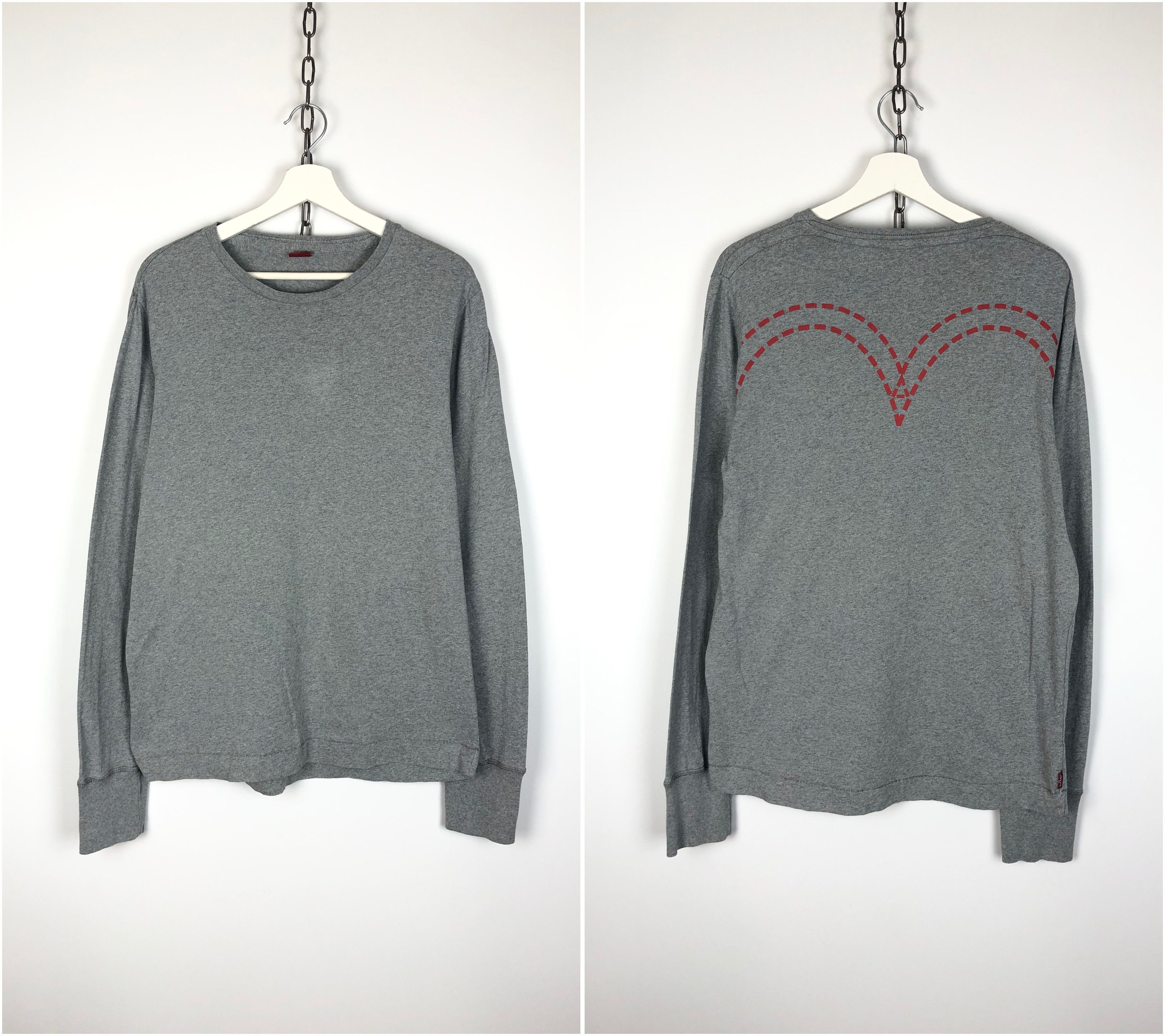 Japanese Brand Levi's TYPE 1 JEANS Longsleeve Pullover Japan Gray size L Size US L / EU 52-54 / 3 - 1 Thumbnail