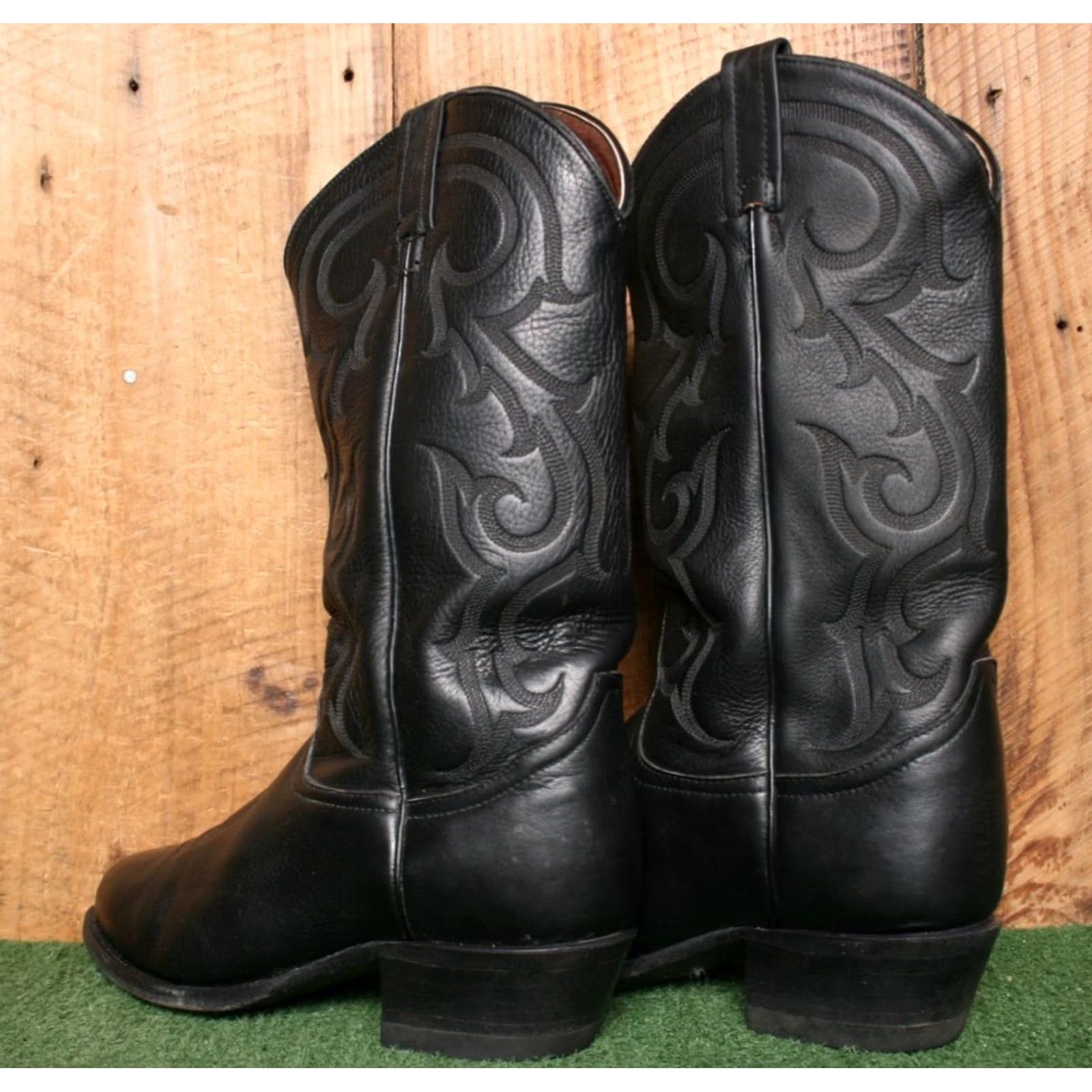 Tony Lama TONY LAMA Western Cowboy Boots EE Black Leather Men's Sz. 7.5 CZ820 Boots Size US 8 / EU 41 - 3 Thumbnail