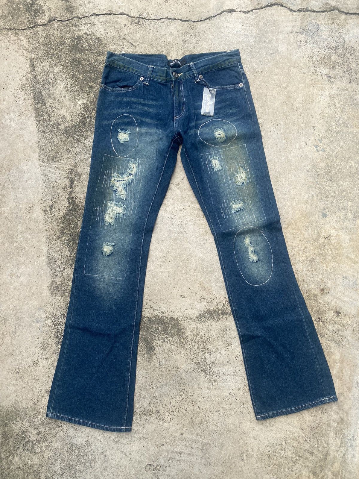 If Six Was Nine × Japanese Brand Flare Jeans Dal Fellow Distressed Patch work Size US 31 - 3 Thumbnail