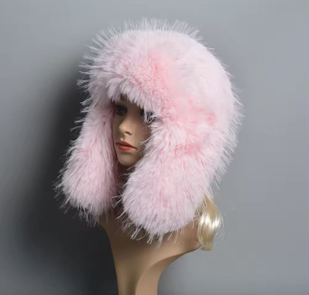 Japanese Brand Pink Faux Fur Hat Size ONE SIZE - 3 Thumbnail