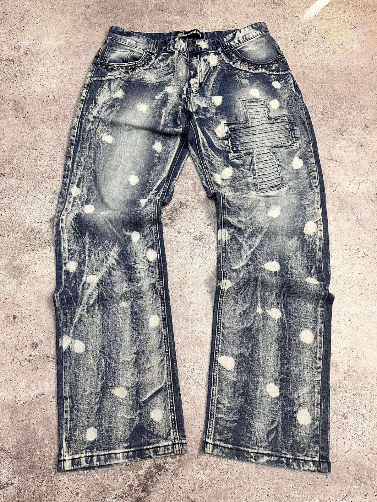 Tornado Mart Vintage Gothic Cargo pants Ed Hardy style Chrome Chest Y2K Size US 34 / EU 50 - 2 Thumbnail