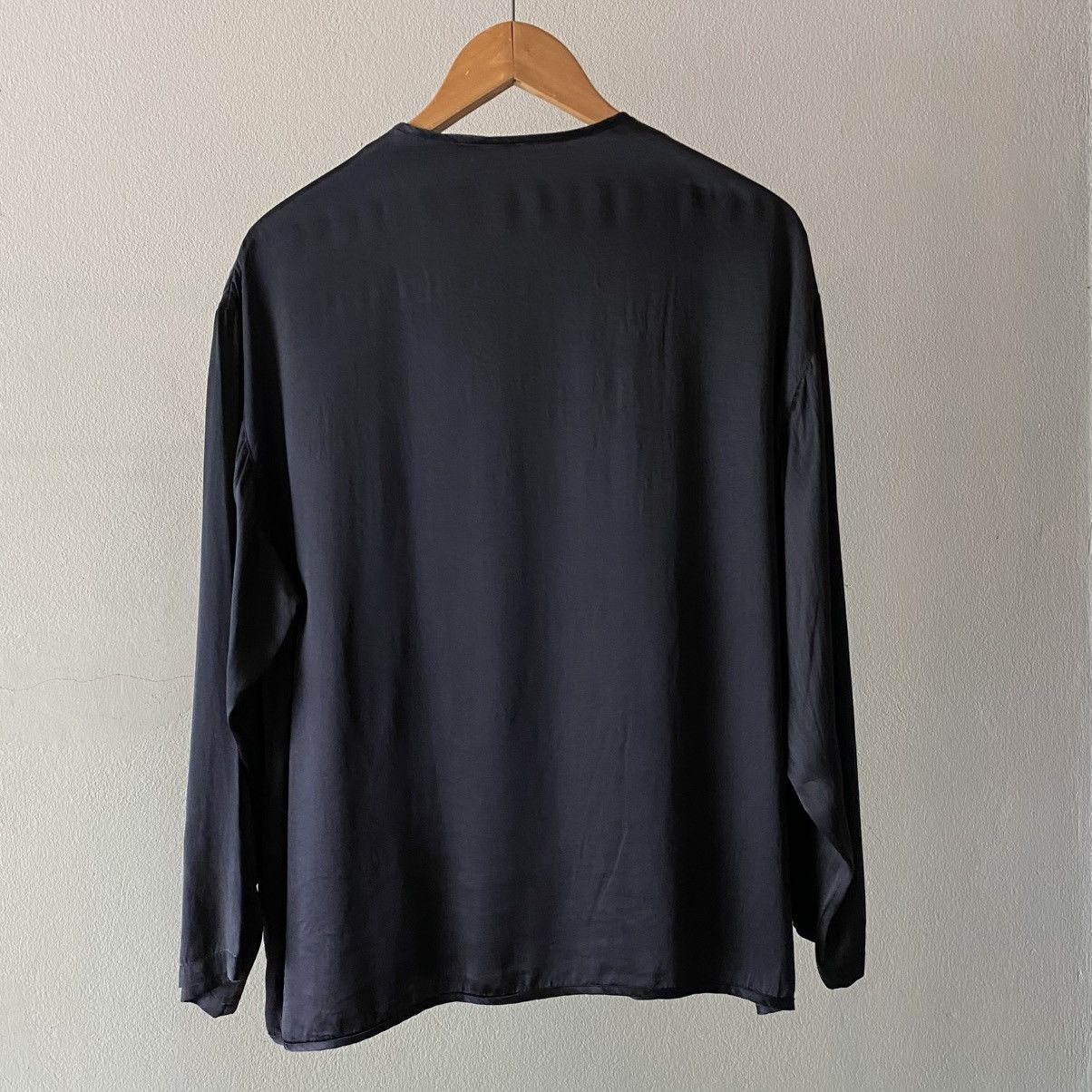 Yves Saint Laurent YVES SAINT LAURENT Black Pocket Shirt with White Buttons Size M / US 6-8 / IT 42-44 - 2 Thumbnail