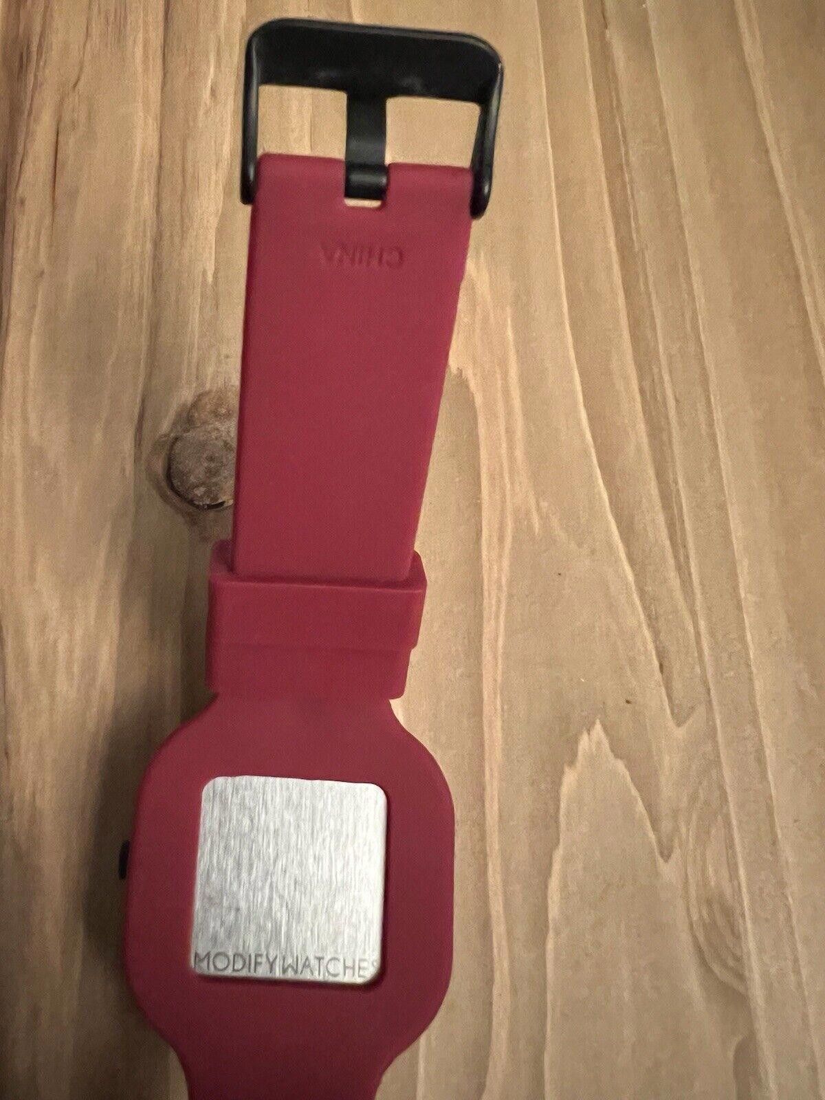 Designer Modify Maroon Watch Silicone Band, New Battery Size ONE SIZE - 7 Thumbnail