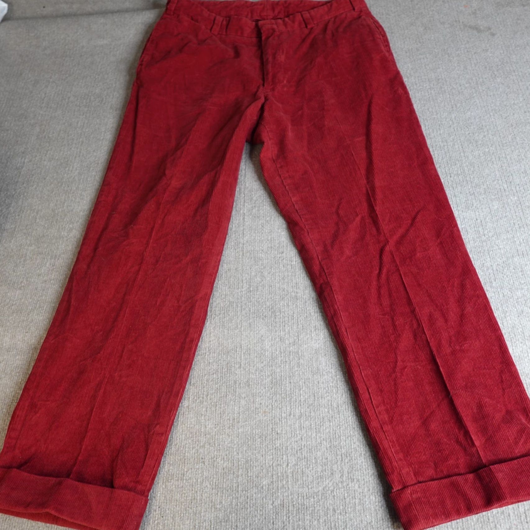 Bills Khakis Bills Khakis Pants Mens 38 x 30 Khakis Flat Front Corduroy Red Regular 30 Inseam Cuffed Pockets Solid Classic Preppy Mens Size US 38 / EU 54 - 2 Thumbnail