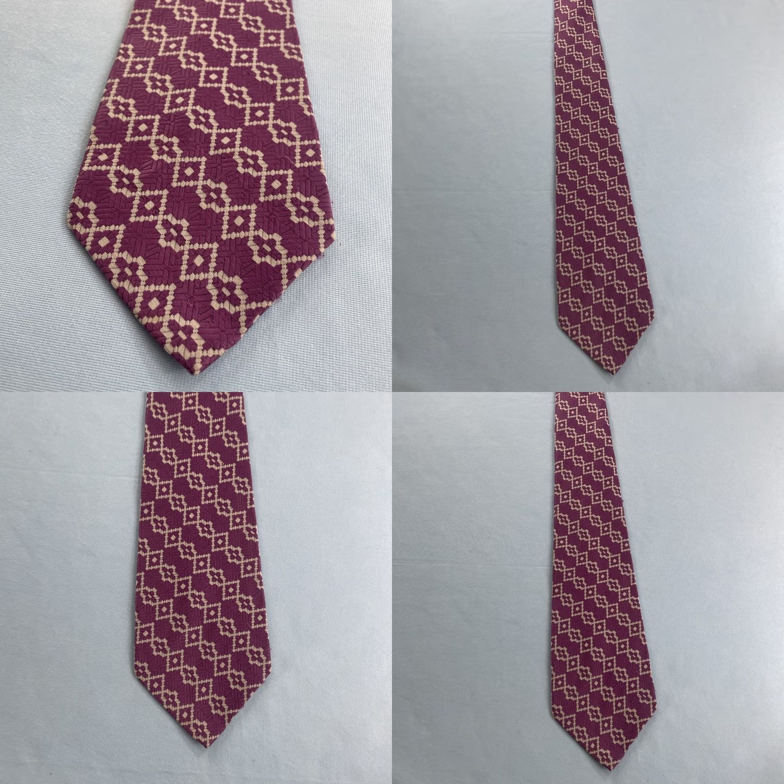 Vintage Vtg 1970s Extra Wide 4.5" Kipper Tie Woven Purple Lilac White Geometric 4.5x58 Capsule Necktie Mens Tie Size ONE SIZE - 9 Thumbnail