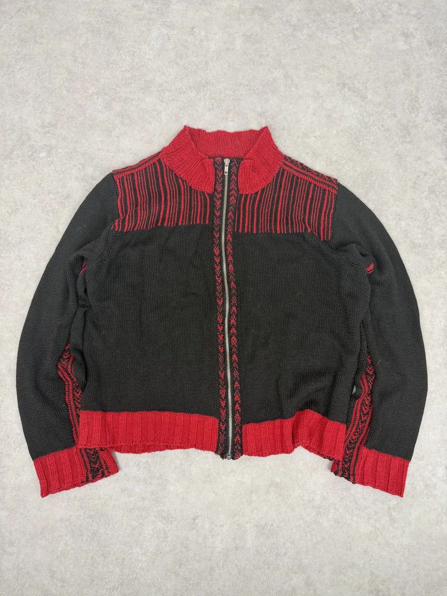 Dries Van Noten Dries Van Noten Black & Red Zip-up Sweater Size US S / EU 44-46 / 1 - 5 Thumbnail