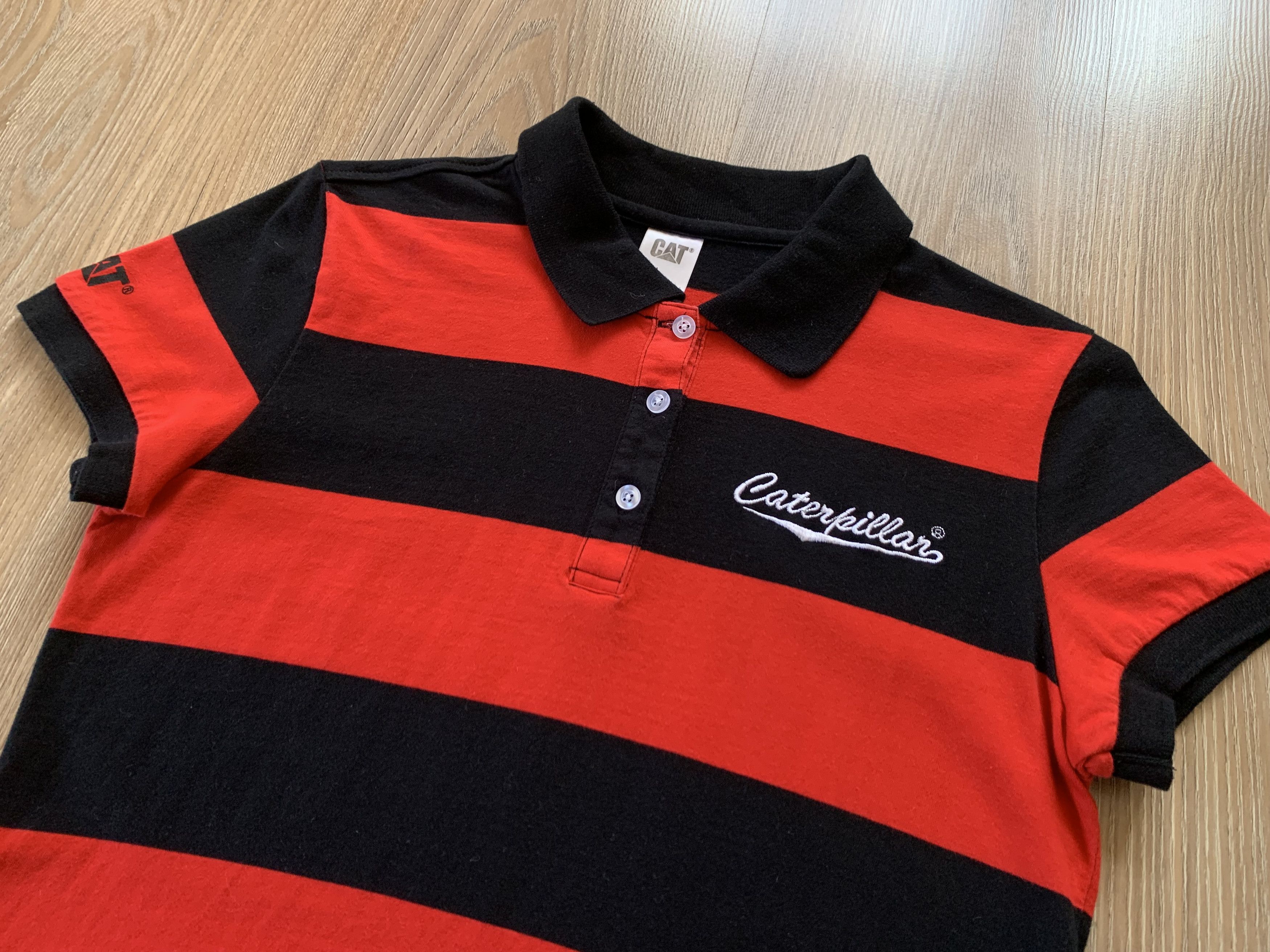 Caterpillar × Vintage Caterpillar Cotton Stripe Polo T-Shirt Size M / US 6-8 / IT 42-44 - 4 Thumbnail