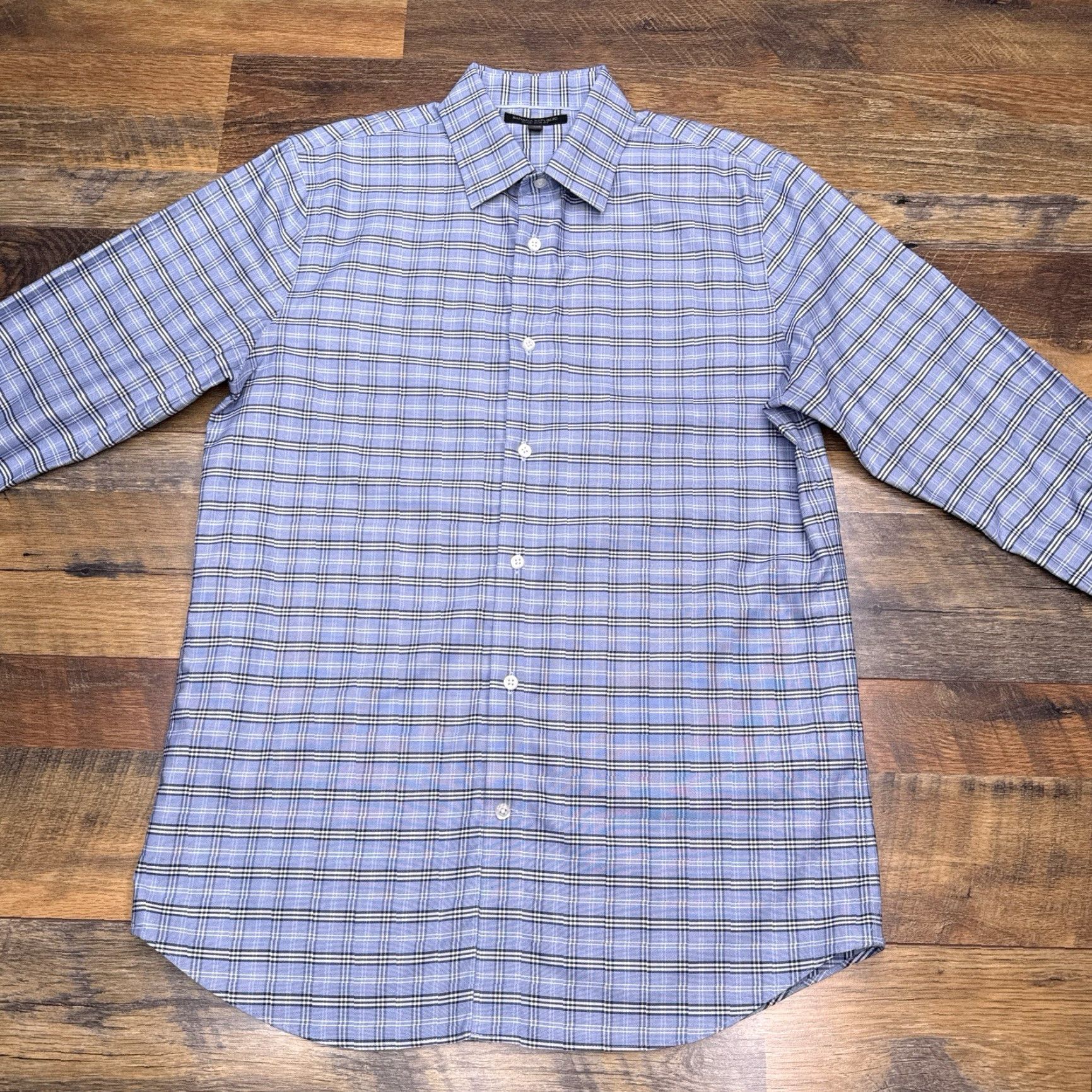 Banana Republic Banana Republic Shirt Mens M Blue Plaid Slim Fit Button-Up Long Sleeve Casual Workwear Size US M / EU 48-50 / 2 - 3 Thumbnail