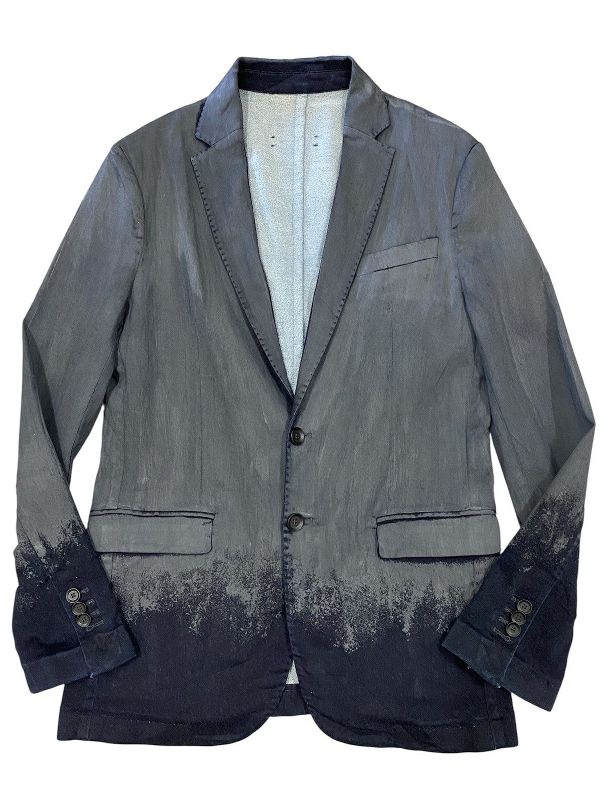 Diesel Diesel Cupro Gradient – Avant Garde Dip Dye Tailored Jacket Size US S / EU 44-46 / 1 - 1 Thumbnail
