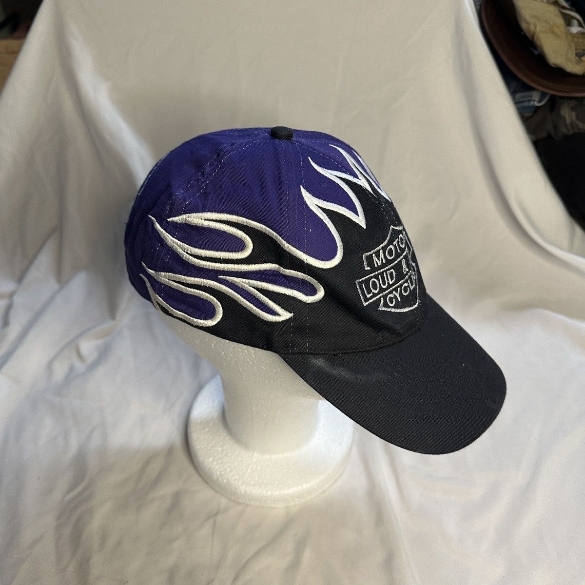 Harley Davidson Vintage Y2K Harley Davidson purple flames hat Size ONE SIZE - 4 Thumbnail