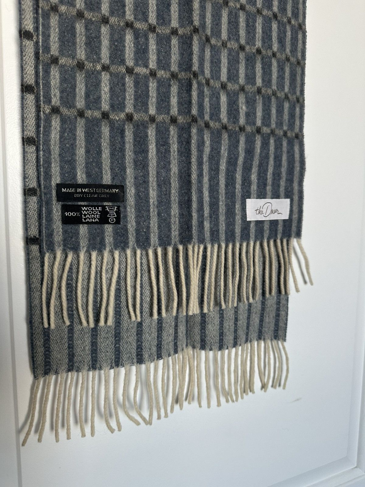 Other Vintage 100% Wool Scarf Made in West Germany Gray Stripe Size ONE SIZE - 6 Thumbnail